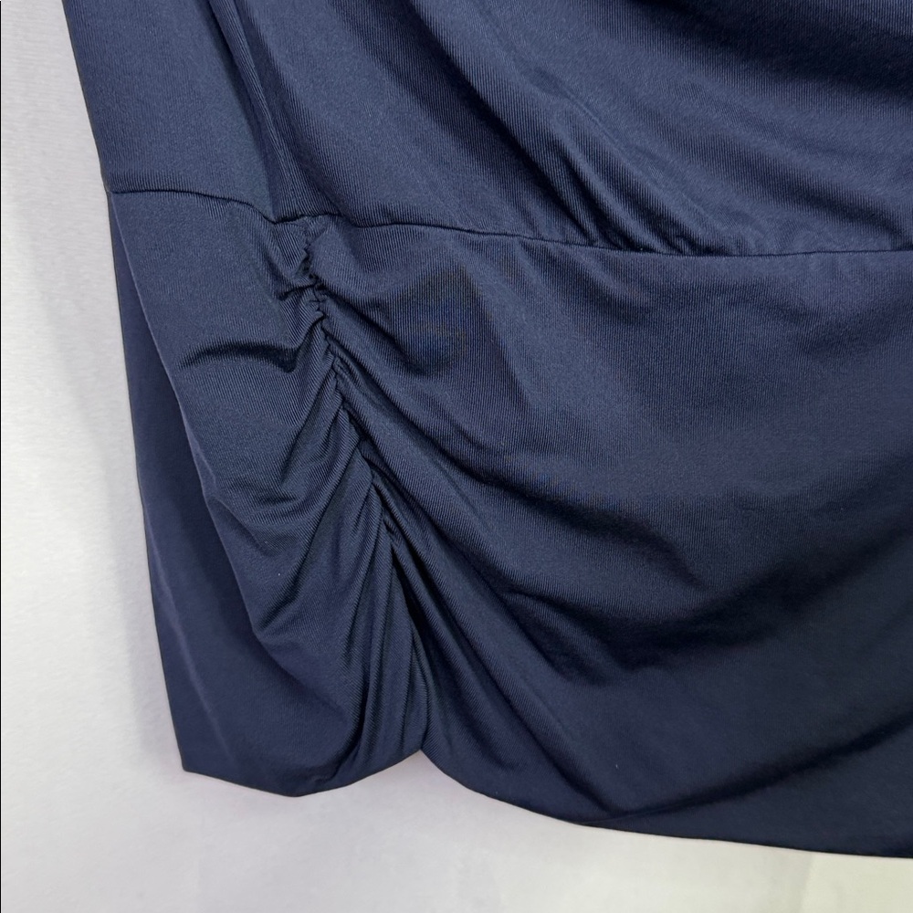 Michael Kors Blouse Sleeve Loose Casual Navy Blue Metal Logo Top - Picture 5 of 8